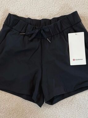 NWT lululemon athletica Black Shorts with Drawstring